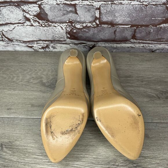 Casadei Cream Tan Patent Leather Platform Heels - Picture 9 of 15